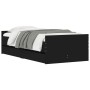Bed frame with drawers black 90x190 cm by , Beds and slatted bases - Ref: Foro24-3207379, Price: 180,59 €, Discount: %
