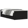 Bed frame with drawers black 90x190 cm by , Beds and slatted bases - Ref: Foro24-3207379, Price: 177,66 €, Discount: %