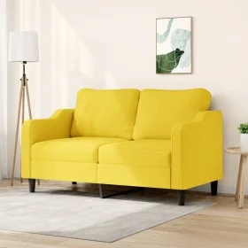 Sofá de 2 plazas de tela amarillo claro 140 cm by , Sofas - Ref: Foro24-359364, Price: 225,44 €, Discount: %
