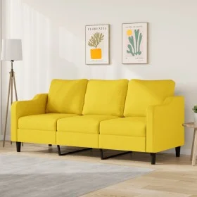 Sofá de 3 plazas de tela amarillo claro 180 cm by , Sofas - Ref: Foro24-359372, Price: 238,02 €, Discount: %
