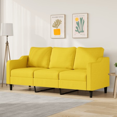Sofá de 3 plazas de tela amarillo claro 180 cm by , Sofas - Ref: Foro24-359372, Price: 231,52 €, Discount: %