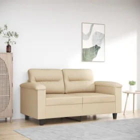 Sofá de 2 plazas de tela de microfibra color crema 120 cm by , Sofas - Ref: Foro24-359559, Price: 222,39 €, Discount: %