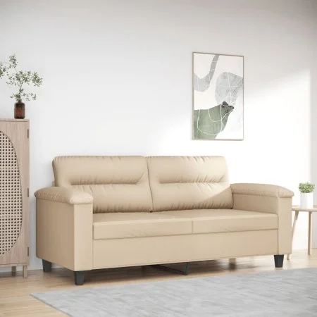 Sofá de 2 plazas de tela de microfibra color crema 140 cm by , Sofas - Ref: Foro24-359565, Price: 231,64 €, Discount: %