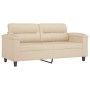 Sofá de 2 plazas de tela de microfibra color crema 140 cm by , Sofas - Ref: Foro24-359565, Price: 249,13 €, Discount: %