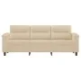 Sofá de 3 plazas de tela de microfibra color crema 180 cm by , Sofas - Ref: Foro24-359571, Price: 343,02 €, Discount: %
