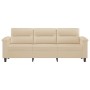 Sofá de 3 plazas de tela de microfibra color crema 180 cm by , Sofas - Ref: Foro24-359571, Price: 346,81 €, Discount: %