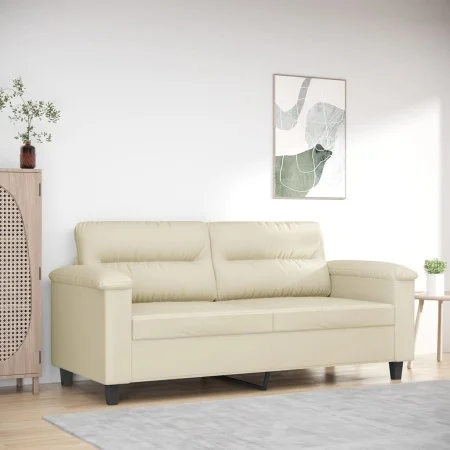 Zweisitziges Kunstledersofa in Cremefarbe, 140 cm. von , Sofas - Ref: Foro24-359584, Preis: 281,91 €, Rabatt: %