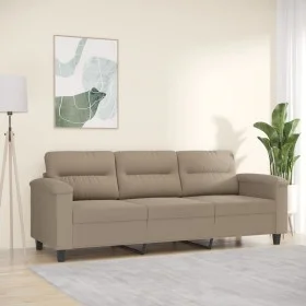 Sofá de 3 plazas de tela microfibra gris taupe 180 cm by , Sofas - Ref: Foro24-359567, Price: 356,09 €, Discount: %
