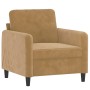 Sillón de terciopelo marrón 60 cm by , Sofas - Ref: Foro24-359429, Price: 121,30 €, Discount: %