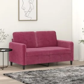 Zweisitzer-Sofa aus bordeauxrotem Samt, 120 cm. von , Sofas - Ref: Foro24-359436, Preis: 239,05 €, Rabatt: %