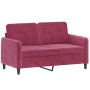 Zweisitzer-Sofa aus bordeauxrotem Samt, 120 cm. von , Sofas - Ref: Foro24-359436, Preis: 243,63 €, Rabatt: %