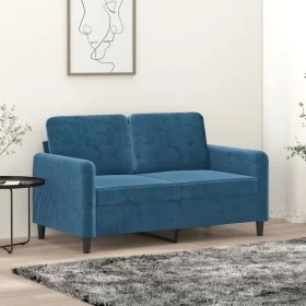 Sofá de 2 plazas terciopelo azul 120 cm by , Sofas - Ref: Foro24-359441, Price: 239,31 €, Discount: %