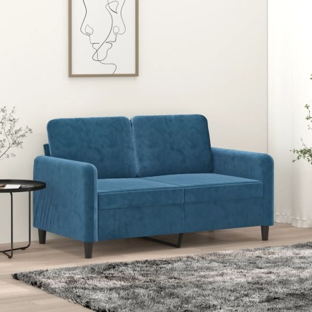 Zweiplätziges Sofa aus blauem Samt, 120 cm. von , Sofas - Ref: Foro24-359441, Preis: 243,32 €, Rabatt: %