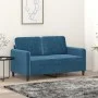Zweiplätziges Sofa aus blauem Samt, 120 cm. von , Sofas - Ref: Foro24-359441, Preis: 239,31 €, Rabatt: %