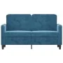 Zweiplätziges Sofa aus blauem Samt, 120 cm. von , Sofas - Ref: Foro24-359441, Preis: 239,31 €, Rabatt: %