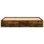 Cama con cajones madera de ingeniería roble ahumado 180x200 cm de , Camas y somieres - Ref: Foro24-3207256, Precio: 248,93 €,...