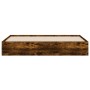 Smoked oak engineered wood bed with drawers 180x200 cm by , Beds and slatted bases - Ref: Foro24-3207256, Price: 253,80 €, Di...