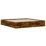 Cama con cajones madera de ingeniería roble ahumado 180x200 cm de , Camas y somieres - Ref: Foro24-3207256, Precio: 248,93 €,...
