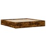 Smoked oak engineered wood bed with drawers 180x200 cm by , Beds and slatted bases - Ref: Foro24-3207256, Price: 253,80 €, Di...