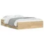 Sonoma oak engineered wood bed with drawers 120x200 cm by , Beds and slatted bases - Ref: Foro24-3207282, Price: 251,56 €, Di...
