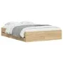 Sonoma oak engineered wood bed with drawers 120x200 cm by , Beds and slatted bases - Ref: Foro24-3207282, Price: 251,56 €, Di...