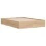 Sonoma oak engineered wood bed with drawers 120x200 cm by , Beds and slatted bases - Ref: Foro24-3207282, Price: 251,56 €, Di...
