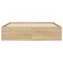 Cama con cajones madera ingeniería roble Sonoma 120x200 cm de , Camas y somieres - Ref: Foro24-3207282, Precio: 257,11 €, Des...