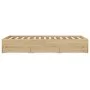 Sonoma oak engineered wood bed with drawers 120x200 cm by , Beds and slatted bases - Ref: Foro24-3207282, Price: 251,56 €, Di...