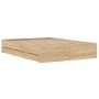 Cama con cajones madera ingeniería roble Sonoma 120x200 cm de , Camas y somieres - Ref: Foro24-3207282, Precio: 257,11 €, Des...