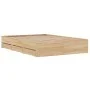 Sonoma oak engineered wood bed with drawers 120x200 cm by , Beds and slatted bases - Ref: Foro24-3207282, Price: 251,56 €, Di...