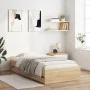 Bett aus Sonoma-Eichenholzwerkstoff mit Schubladen 100 x 200 cm von , Betten und Lattenroste - Ref: Foro24-3207289, Preis: 13...