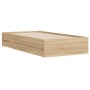 Cama con cajones madera ingeniería roble Sonoma 100x200 cm de , Camas y somieres - Ref: Foro24-3207289, Precio: 133,25 €, Des...