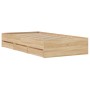 Cama con cajones madera ingeniería roble Sonoma 100x200 cm de , Camas y somieres - Ref: Foro24-3207289, Precio: 133,25 €, Des...