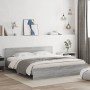 Sonoma gray bed frame with headboard 160x200 cm by , Beds and slatted bases - Ref: Foro24-3207474, Price: 173,59 €, Discount: %