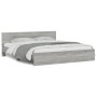 Sonoma gray bed frame with headboard 160x200 cm by , Beds and slatted bases - Ref: Foro24-3207474, Price: 173,59 €, Discount: %