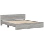 Sonoma gray bed frame with headboard 160x200 cm by , Beds and slatted bases - Ref: Foro24-3207474, Price: 173,59 €, Discount: %