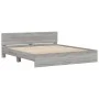 Sonoma gray bed frame with headboard 160x200 cm by , Beds and slatted bases - Ref: Foro24-3207474, Price: 170,73 €, Discount: %