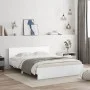 White bed frame with headboard 150x200 cm by , Beds and slatted bases - Ref: Foro24-3207476, Price: 143,58 €, Discount: %