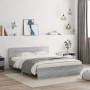Sonoma gray bed frame with headboard 150x200 cm by , Beds and slatted bases - Ref: Foro24-3207481, Price: 169,45 €, Discount: %