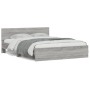 Sonoma gray bed frame with headboard 150x200 cm by , Beds and slatted bases - Ref: Foro24-3207481, Price: 169,45 €, Discount: %