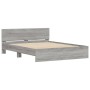 Sonoma gray bed frame with headboard 140x200 cm by , Beds and slatted bases - Ref: Foro24-3207488, Price: 180,10 €, Discount: %
