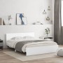 Weißer Bettrahmen mit Kopfteil 140x190 cm von , Betten und Lattenroste - Ref: Foro24-3207497, Preis: 171,44 €, Rabatt: %