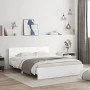 White bed frame with headboard 140x190 cm by , Beds and slatted bases - Ref: Foro24-3207497, Price: 168,67 €, Discount: %