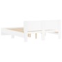 White bed frame with headboard 140x190 cm by , Beds and slatted bases - Ref: Foro24-3207497, Price: 173,19 €, Discount: %