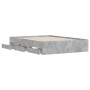Betongraues Holzwerkstoffbett mit Schubladen 120x190 cm von , Betten und Lattenroste - Ref: Foro24-3207318, Preis: 199,65 €, ...