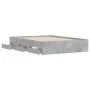 Concrete gray engineered wood bed with drawers 120x190 cm by , Beds and slatted bases - Ref: Foro24-3207318, Price: 196,21 €,...