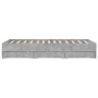 Betongraues Holzwerkstoffbett mit Schubladen 120x190 cm von , Betten und Lattenroste - Ref: Foro24-3207318, Preis: 199,65 €, ...
