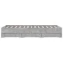 Concrete gray engineered wood bed with drawers 120x190 cm by , Beds and slatted bases - Ref: Foro24-3207318, Price: 196,21 €,...