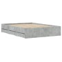 Betongraues Holzwerkstoffbett mit Schubladen 120x190 cm von , Betten und Lattenroste - Ref: Foro24-3207318, Preis: 199,65 €, ...