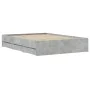 Concrete gray engineered wood bed with drawers 120x190 cm by , Beds and slatted bases - Ref: Foro24-3207318, Price: 196,21 €,...